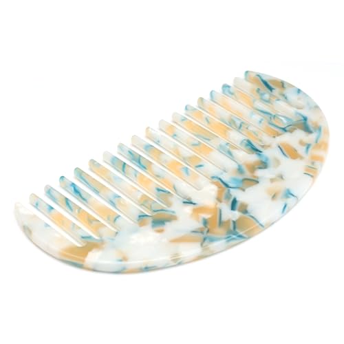 QinGoo Acetate Breiter Haarkamm Zahnkam Hair Comb Damen Frauen Haarkamm 1stück(11.8cm*6.2cm,Light Blue) von QinGoo