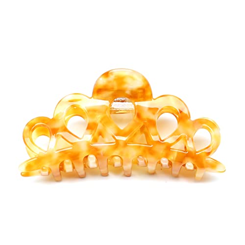 QinGoo Gelb Haarklammer Mittelgroß Acetat Haarspange Schöne Damen Haarschmuck Kopfschmuck Elegant Haar-Accessoire 1 stück(9.3 * 4.3cm, Yellow) von QinGoo