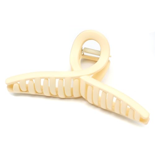 QinGoo Riesen Kreuz Beige Haarklammer Groß Haarspange Schöne Damen Haarschmuck Elegant Haar-Accessoire 1stück(13cm*6.2cm,Beige) von QinGoo