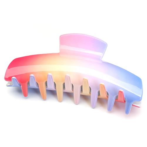QinGoo Riesen Regenbogen Haarklammer Groß Schöne Damen Haarspange Haarschmuck Elegant Haar-Accessoire 1 stück(12cm*4cm, Multicolor) von QinGoo