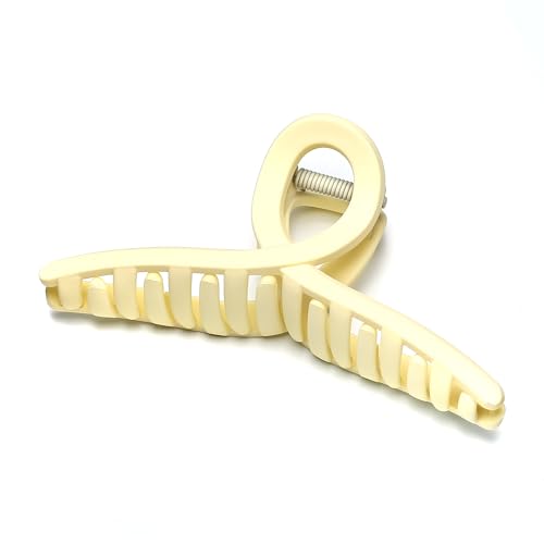 QinGoo Groß Creme Mattes Haarklammer Schöne Damen Haarspange Elegant Haar-Accessoire 1stück(10.8cm*5.5cm,Cream) von QinGoo