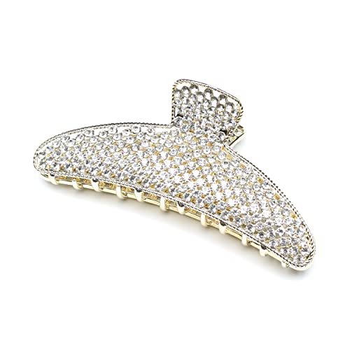 QinGoo Damen Haarklammer aus Metall, Groß 11.5cm mit Kristall - Extra starker Halt für dickes Haar, rutschfest für Alltag von QinGoo