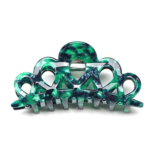 QinGoo Mittelgroß Acetat Grün Haarklammer Klauen Haarspange Schöne Damen Haarschmuck Elegant Haar-Accessoire 1 stück(9.3 * 4.3cm, Green) von QinGoo