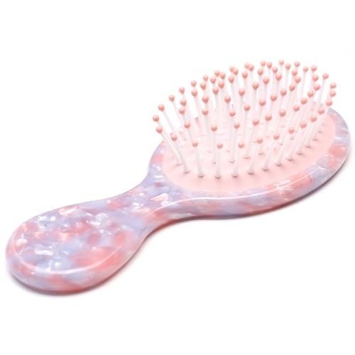 QinGoo Rosa Acetate Haarbürste Damen Frauen Reise Haarbürste Entwirrungsbürste für Locken, Dickes, Dünnes, Langes, Kurzes oder Glattes Haar 1stück(Purple Pink) von QinGoo