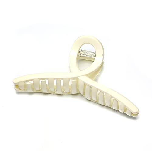 QinGoo Riesen Kreuz Weiß Haarklammer Groß Haarspange Schöne Damen Haarschmuck Elegant Haar-Accessoire 1stück(13cm*6.2cm,White) von QinGoo