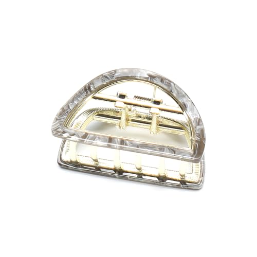 QinGoo Mittelgroß Acetat Metal Haarklammer Klauen Haarspange Schöne Damen Haarschmuck Haar-Accessoire 1stück(5.2cm*2.8cm,Grey) von QinGoo