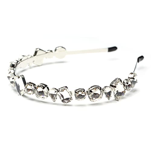 QinGoo Kristall Haarreif Frauen Mädchen Stirnband Haarband Haarschmuck Elegant Haar-Accessoire 1stück(Medium, Kristall) von QinGoo