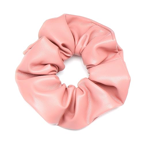 QinGoo Leder Elastisch Haargummi Damen Haarkschmuck Kopfschmuck Elegant Haar-Accessoire 1stück(Pink) von QinGoo