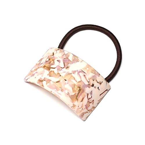 QinGoo Lila Celluloseacetat Elastisch Haargummi Scrunchie Schöne Damen Haarkschmuck Kopfschmuck Elegant Haar-Accessoire 1stück(Taro) von QinGoo