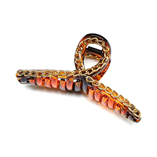 QinGoo Metallisch Kunststoff Haarklammer Schöne Damen Haarspange Kopfschmuck Elegant Haar-Accessoire 1stück(11cm*5.5cm,Amber) von QinGoo