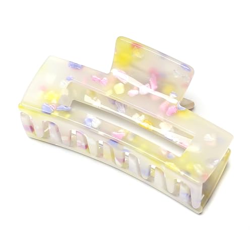 QinGoo Mittelgroß Gelb Acryl Haarklammer Schöne Haarspange Damen Haarschmuck Kopfschmuck Elegant Haar-Accessoire 1stück(7.4 * 4cm, Yellow) von QinGoo