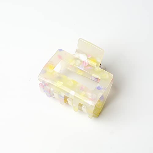 QinGoo Mittelgroß Gelb Haarklammer quadratisch Klauen Haarspange Schöne Damen Haarschmuck Elegant Haar-Accessoire 1 stück(5.2 * 4.5cm, Yellow) von QinGoo