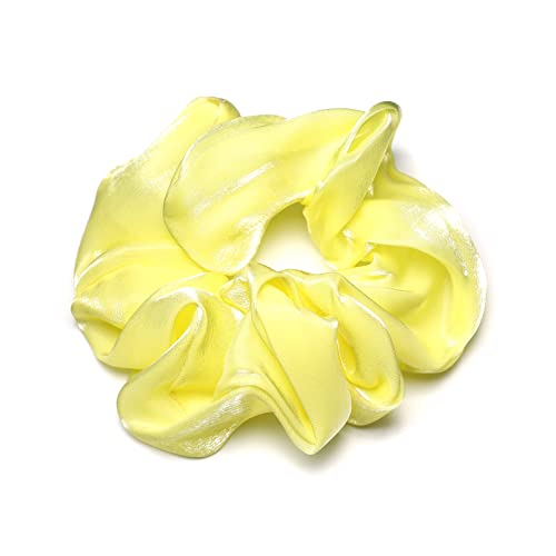 QinGoo Organza Elastisch Haargummi Haarband Pferdeschwanzhalter Damen Haarkschmuck Kopfschmuck Elegant Haar-Accessoire 1stück(Yellow) von QinGoo