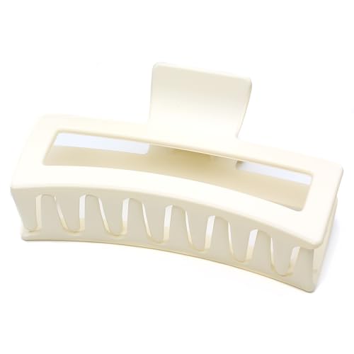 QinGoo Riesen Creme Mattes Haarklammer Groß Haarspange Elegant Haar-Accessoire Schöne Damen Haarschmuck 1stück(12.7cm*5.3cm,Cream) von QinGoo