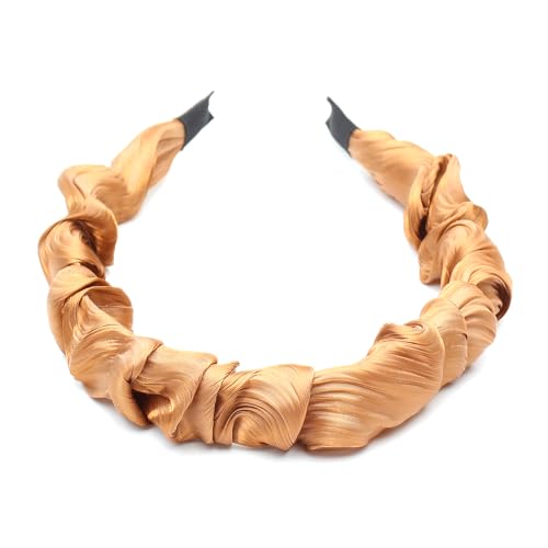 QinGoo Satingefühl Kaffee Stirnband Haarreife Frauen Stirnbänder Haarband Haarschmuck Kopfschmuck 1stück(Coffee) von QinGoo