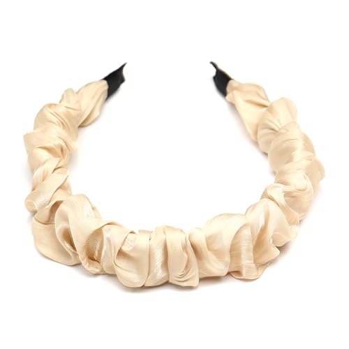 QinGoo Satingefühl Khaki Stirnband Haarreife Frauen Stirnbänder Haarband Haarschmuck Kopfschmuck 1stück(Khaki) von QinGoo