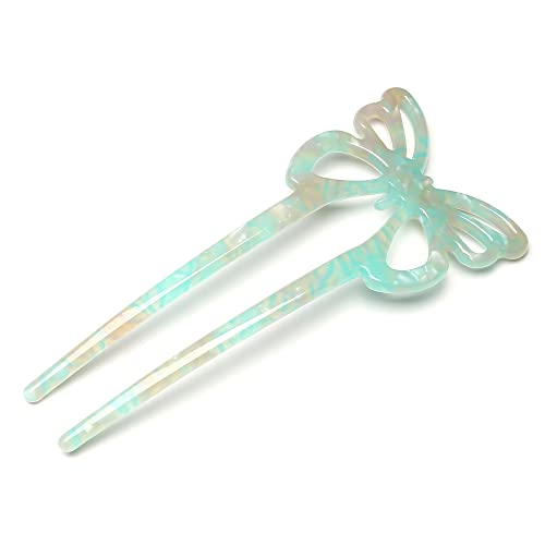 QinGoo Schmetterling Haarnadeln Haar-Zubehör für Schöne Frauen und Mädchen Kopfschmuck Elegant Haar-Accessoire 1stück (11.8 * 5.3cm,Lake Blue) von QinGoo