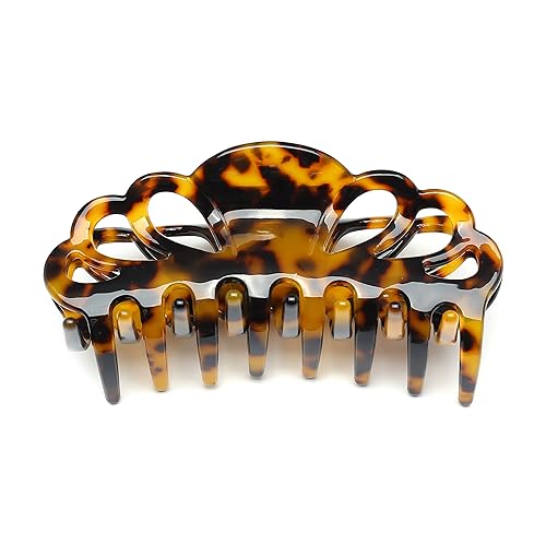 QinGoo Groß Schildkröte Acetat Haarklammer Klauen Haarspange Schöne Damen Haarschmuck Elegant Haar-Accessoire 1stück 10cm(Dark Tortoise) von QinGoo
