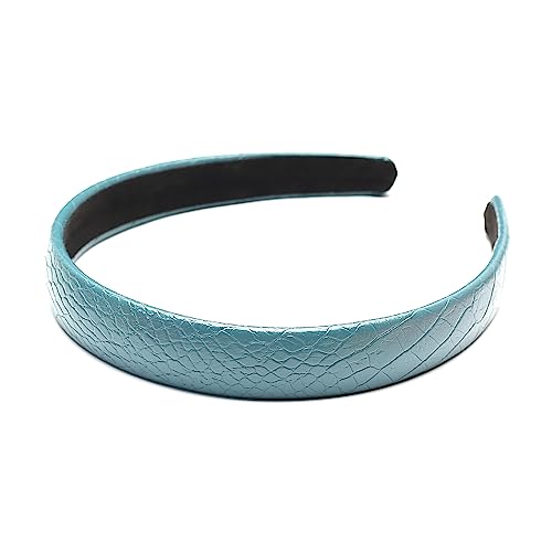 QinGoo Leder Stirnband Blau Haarreif Frauen Stirnbänder Haarband Damen Kopfschmuck Haarschmuck 1stück(Blue) von QinGoo