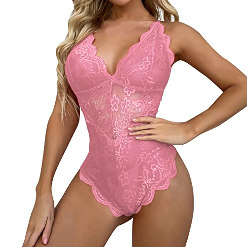 Frauen sexy Lace Unterwäsche Damen Sexy Body EIN Stück Baby Dolls Dessous Spitze Teddy Negligee Damen Sexy UnterwäSche Damen Sexy Dessous Einteiler Bodysuit Teddies Damen Nachtwäsche Teddy Lingerie von QinMMSPORTS