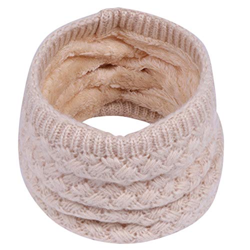 Loop Schal Kinder Baby Schal Jungen Mädchen Schlauchschal Halstuch Nackenwärmer Schals Winter Herbst Frühling Baumwolle Säugling Turban Winddicht Warm Bandana Kopftuch (Beige, Einheitsgröße) von QinMMSPORTS