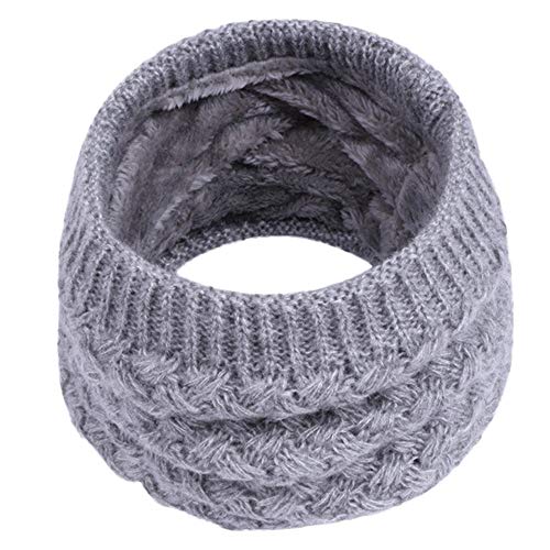 Loop Schal Kinder Baby Schal Jungen Mädchen Schlauchschal Halstuch Nackenwärmer Schals Winter Herbst Frühling Baumwolle Säugling Turban Winddicht Warm Bandana Kopftuch (Grau, Einheitsgröße) von QinMMSPORTS