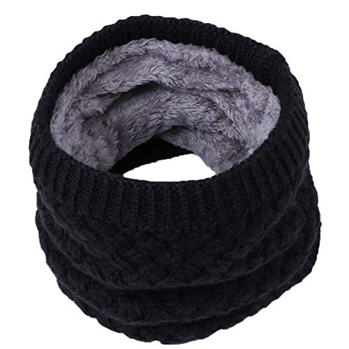 Loop Schal Kinder Baby Schal Jungen Mädchen Schlauchschal Halstuch Nackenwärmer Schals Winter Herbst Frühling Baumwolle Säugling Turban Winddicht Warm Bandana Kopftuch (Schwarz, Einheitsgröße) von QinMMSPORTS