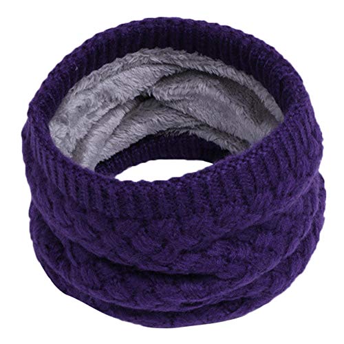 Loop Schal Kinder Baby Schal Jungen Mädchen Schlauchschal Halstuch Nackenwärmer Schals Winter Herbst Frühling Baumwolle Säugling Turban Winddicht Warm Bandana Kopftuch (Violett, Einheitsgröße) von QinMMSPORTS