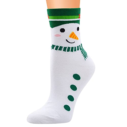 Weihnachtssocken für Damen, Baumwolle, bequeme Wintersocken Damensocken Flauschig 39-42 Kuschelige Wintersocken KuschelSocken Thermosocken AntiRutsch Bettsocken Haussocken (White, One Size) von QinMMSPORTS