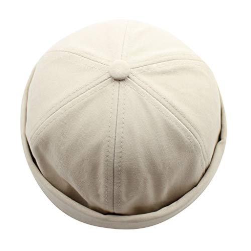 DockerCap Unisex Herren Mode Cap Patch Damen Hip-Hop Paar Passende Easy Hat und Baseball Caps Herrenhut Bikercap Hat Wandermütze Seemannskappe Kopfbedeckung Seemannskappe Brimless (White, One Size) von QingHUImao