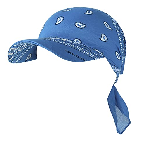 QingHUImao Basecap Damen Baseball Cap Waschbar Hut Slouch Mütze, leicht und weich, Longbeanie, Unisex Sommer Kopftuch Strand Bandana Meer Sonne Sonnenschutz Mütze Baseballkappe (Blue #1, One Size) von QingHUImao