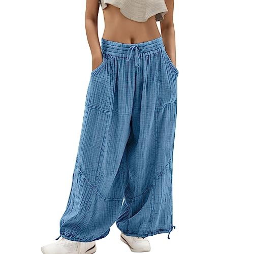 QingHUImao Haremshosen Damen Sommer - Leichte Sommer Hose Kreis Strand Harem Aladin Blume Pumphose Damen Pumphose Harem-Stil Sommerhose Aladinhose Pluderhose Yoga Freizeithose Sommerhose von QingHUImao