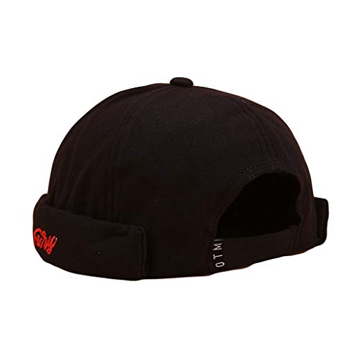 QingHUImao Hut Herren -Cap Herren Damen Mütze Brimless Hat Mütze Seemannsmütze Hafenmütze Herrenmütze Bikercap Hat Wandermütze Dockercap Kopfbedeckung Seemannskappe (A-001, One Size) von QingHUImao