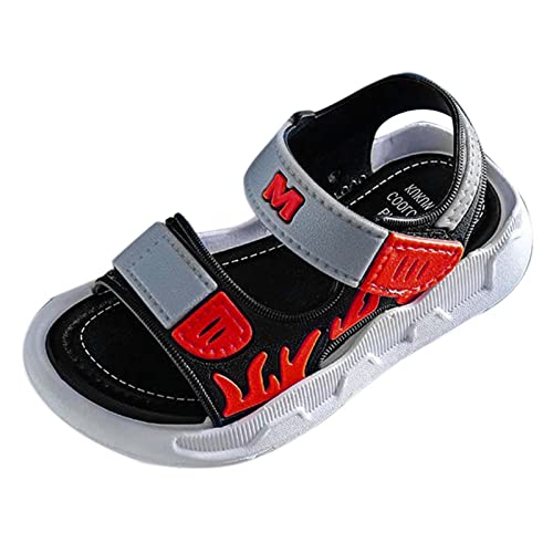 Sandalen Jungen Anti Rutsch Sommersandalen Kinder Lässig Strandsandalen Trekkingsandalen Sommer Wassersandalen Jungen Outdoor Sport Wandersandalen Kleinkind Atmungsaktiv Sandalen mit Klettverschluss von QingHUImao