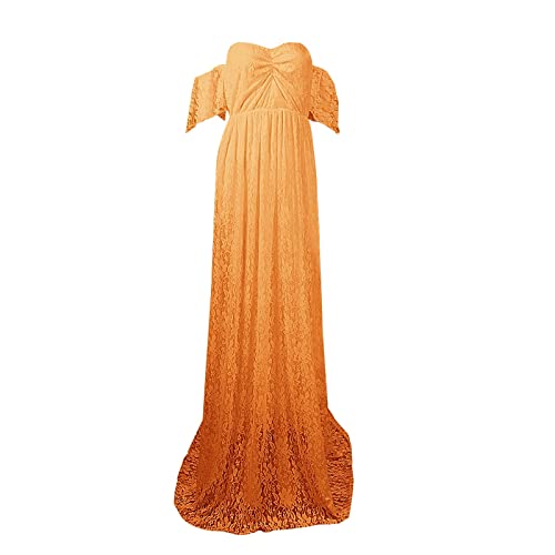 Spizen Umstandskleid Damen Lang Umstandsmode Maxikleid Sommer Schwangerschaftskleid Fotografie Fotoshooting Schwangere Kleid Damen Umstands Stillkleid Elegant Maternity Kleider Festlich Spizenkleid von QingHUImao