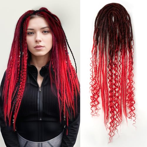 DE Dreadlock Extensions 61.0 cm 3 in 1 Mixed DE Dreads Hippie Style Boho 15 Stränge Handmade Braid in Dreadlock Extensions für Frauen von Qingchuang