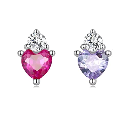 Qings 925 Sterling Silber Farbe Herz Ohrstecker Silber Weiß Transparent Zirkon Mode Rot Lila Zirkon Ohrstecker Für Liebhaber Qings 925 Sterling Silber Farbe Herz Ohrstecker Silber Weiß Transparent Zirkon Mode Rot Lila Zirkon Ohrstecker Für Liebhaber von Qings