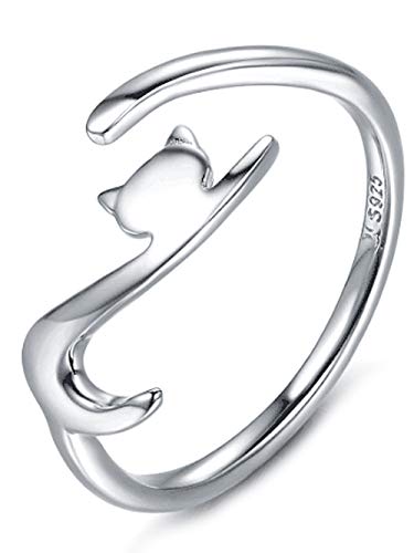 Qings Cute Katze Ring, 925 Sterling Silber Katze Ring beliebtes Geschenk für kleines Mädchen von Qings