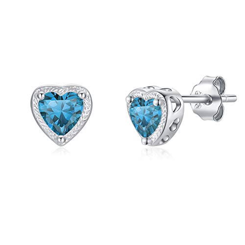 Qings Herzform Geburtsstein Ohrringe Frauen 925 Sterling Silber 12 Monate Zirkonia Ohrstecker Schmuck Geschenk für Damen Mädchen Qings Herzform Geburtsstein Ohrringe Frauen 925 Sterling Silber 12 Monate Zirkonia Ohrstecker Schmuck Geschenk für Damen Mädchen von Qings