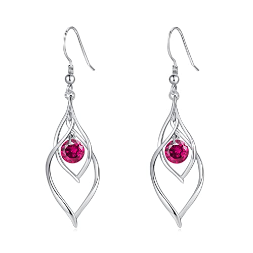 Qings Ohrringe Silber 925 Hängend Juli Geburtsstein Ohrringe Aquamarin Lang Dangle Ohrring Rot Zirkonia Unendlichkeit Hängeohrringe für Damen, Schmuck Silberohrringe für Frauen Mutter Mama Qings Ohrringe Silber 925 Hängend Juli Geburtsstein Ohrringe Aquamarin Lang Dangle Ohrring Rot Zirkonia Unendlichkeit Hängeohrringe für Damen, Schmuck Silberohrringe für Frauen Mutter Mama von Qings