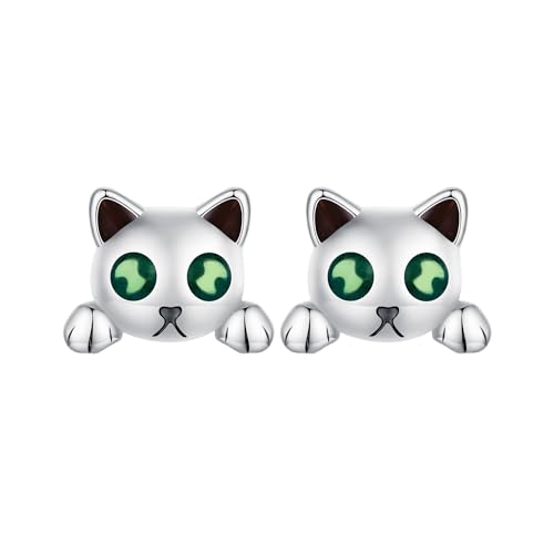 Qings Katze Ohrringe 925 Sterling Silber Klein Süß Glühwürmchen Katze Tier Ohrstecker Nachtleuchtende Firefly Schmuck Muttertag Weihnachten Geburtstag Geschenke für Damen Mädchen Teenager Qings Katze Ohrringe 925 Sterling Silber Klein Süß Glühwürmchen Katze Tier Ohrstecker Nachtleuchtende Firefly Schmuck Muttertag Weihnachten Geburtstag Geschenke für Damen Mädchen Teenager von Qings