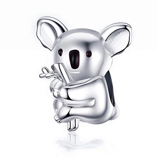 Qings Koala Charm Korn für Armband Halskette 925 Sterling Silber DIY Schmuck Schön Tier Anhänger für Frauen und Mädchen von Qings