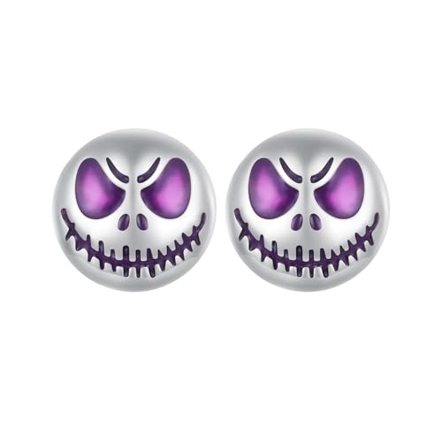 Qings Ohrringe Gespenstergesicht 925 Sterling Silber Halloween Leuchtend Geist Ohrstecker für Damen von Qings