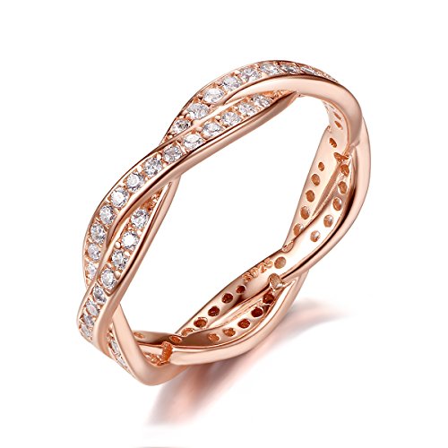 Qings 925 Sterling Silber Rosé Gold Vergoldet Ring mit Zirkonia verlobungsringe für Mutter Freundin von Qings