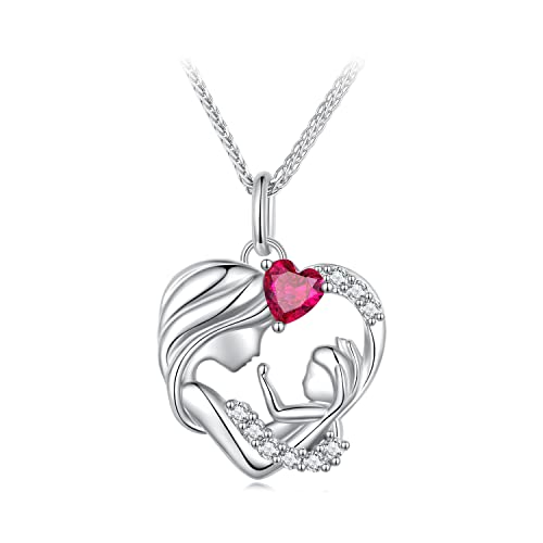 Qings Sterling Silber 925 Mama Tochter Halskette Muttertag Herz Zirkonia Anhänger Kette für Mutter Tochter Damen Qings Sterling Silber 925 Mama Tochter Halskette Muttertag Herz Zirkonia Anhänger Kette für Mutter Tochter Damen von Qings