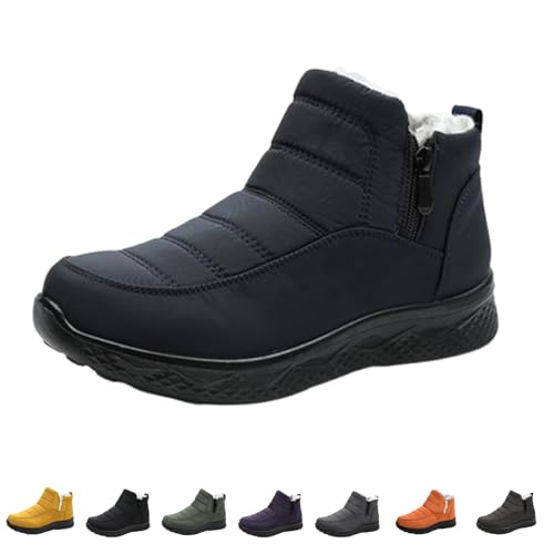 QingxingFa Isolierte Schneestiefel Für Damen, Bequeme, Warme, Mit Plüsch Gefütterte, Rutschfeste Winterschuhe, Stiefeletten Für Spaziergänge Im Freien (blue,39) von QingxingFa