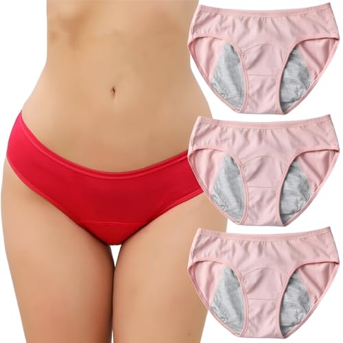 Qingyannia Perioden Unterwäsche Mädchen von 8-16 Jahre Unterhosen Mädchen Periode Teenager Baumwolle Unterhose 3er Pack von Qingyannia