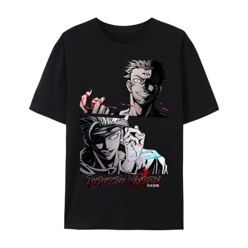 Jujutsu Anime Kaisen Cotton T-Shirt,Itadori Yuji Crew Neck Short Sleeve Shirt Jujutsu Anime Kaisen Cotton T-Shirt,Itadori Yuji Crew Neck Short Sleeve Shirt von Qingyee
