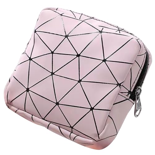 Qinlenyan Perioden-Aufbewahrungstasche, Kosmetiktasche, geometrischer Druck, wasserdicht, tragbar, für Damen, Menstruationspad-Tasche, rose von Qinlenyan