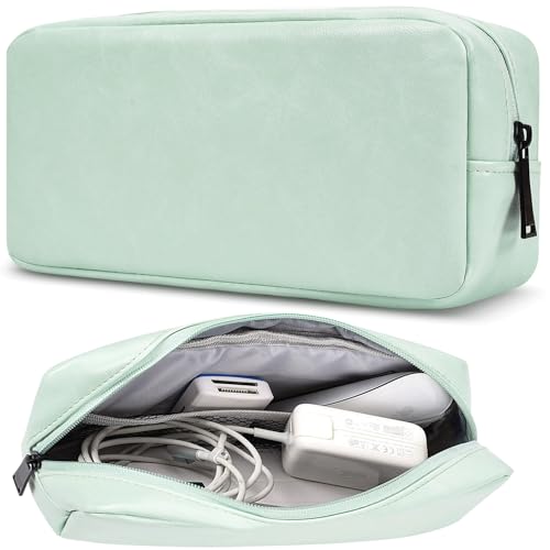 Qinntono Elektronischer Organizer Reisekabel-Zubehör-Tasche, elektronischer Organizer-Koffer, elektronisches Zubehör, Organizer-Tasche für Powerbank, Ladegeräte, USB-Kabel, Kopfhörer (Minzgrün) von Qinntono